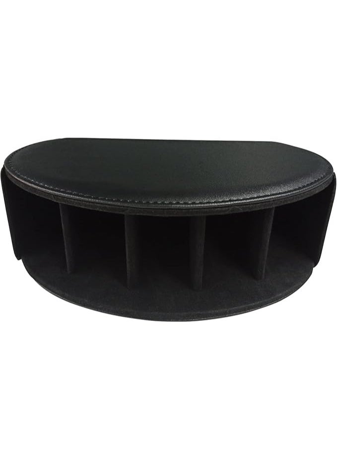 Leather Remote Control Holder with 5 Compartments TV Remote Caddy Store Box,Desktop Organizer for Controller, Glasses and Media Player,Pen Storage(Black) - Image 2